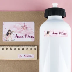 Namensaufkleber Prinzessin mit Name personalisiert | 100 Aufkleber für Mädchen, Schule & Kindergarten