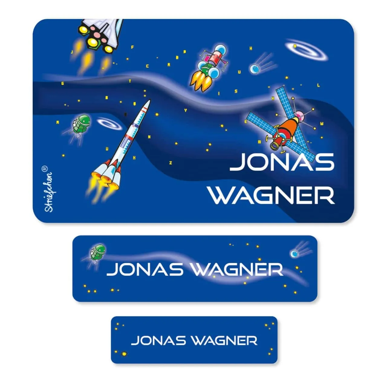 100 Namenssticker - Weltall