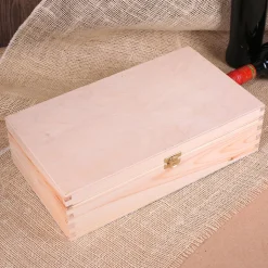 Naturholz Verpackung für 2 Flaschen