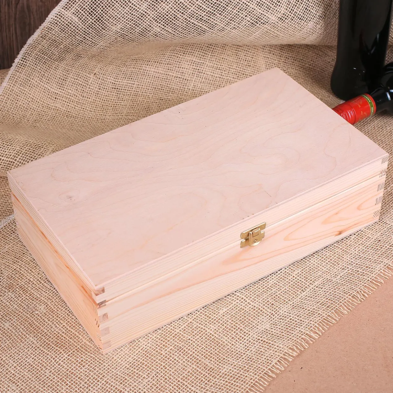 Naturholz Verpackung für 2 Flaschen