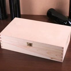 Naturholz Verpackung für 2 Flaschen