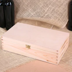 Naturholz Verpackung für 2 Flaschen