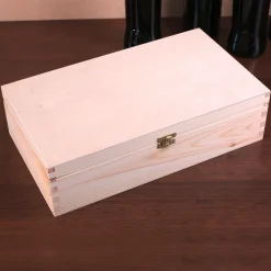 Naturholz Verpackung für 2 Flaschen
