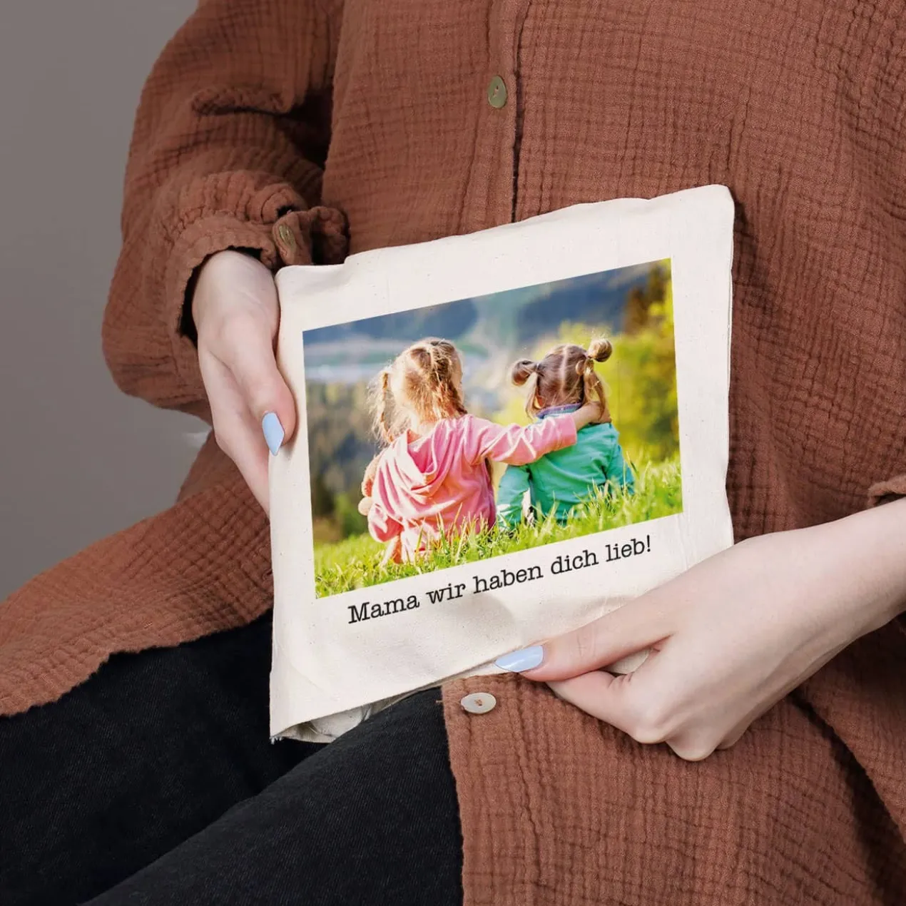 Natur-Wärmekissen mit Ihrem persönlichen Foto und Wunschtext
