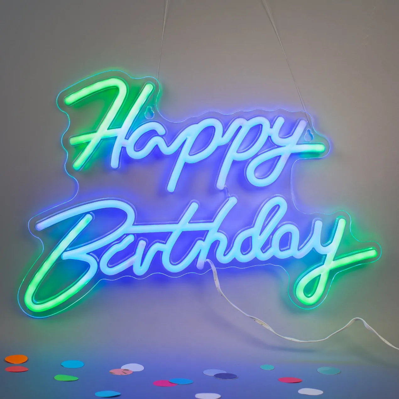 Neon Schild - Happy Birthday 42 x 28 cm