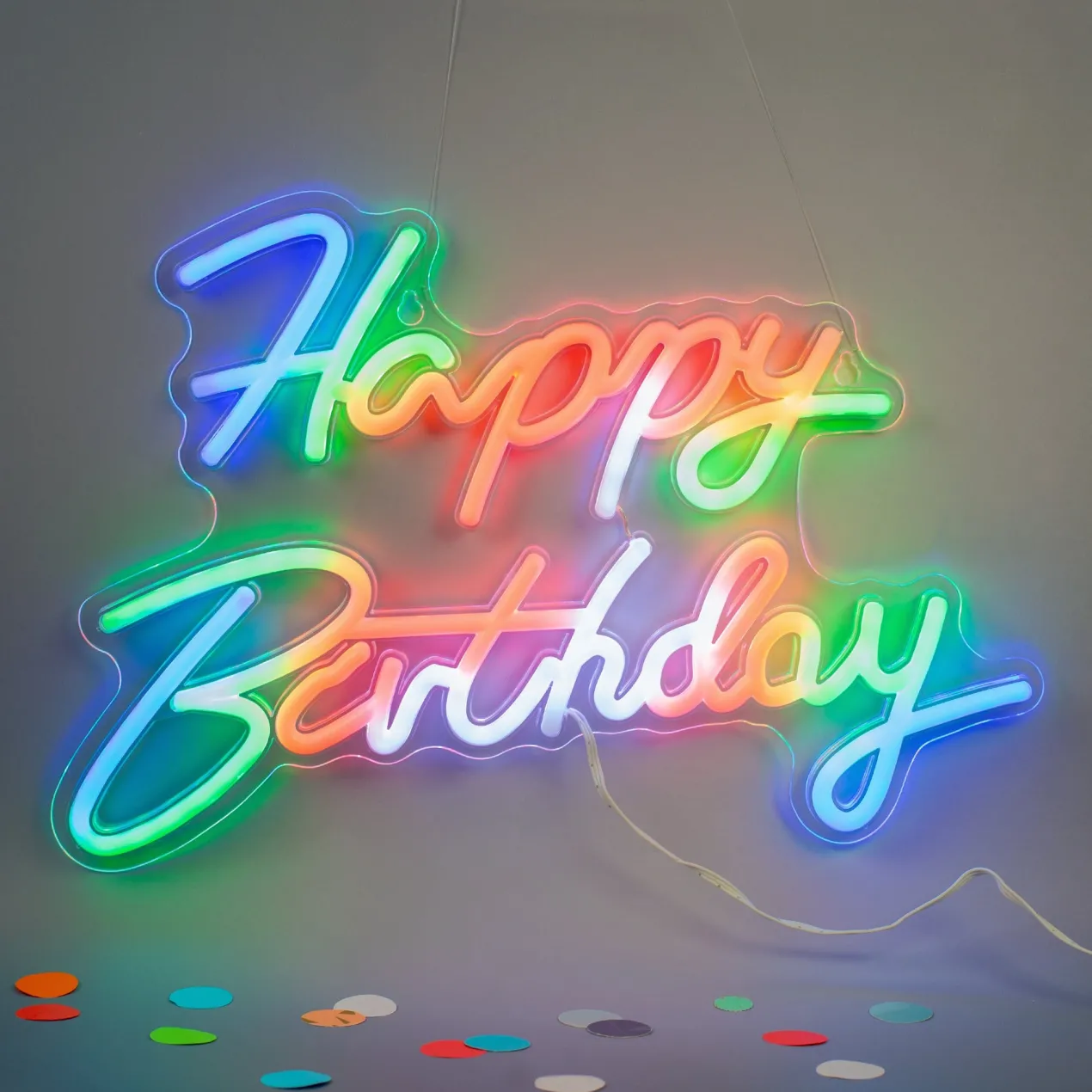 Neon Schild - Happy Birthday 42 x 28 cm