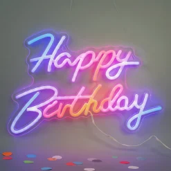 Neon Schild - Happy Birthday 42 x 28 cm