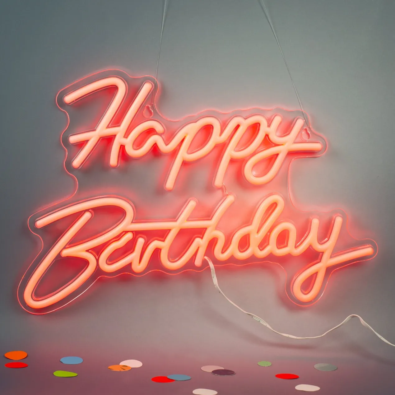 Neon Schild - Happy Birthday 42 x 28 cm