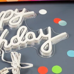 Neon Schild - Happy Birthday 42 x 28 cm