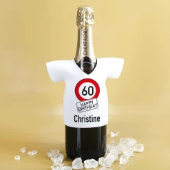 Neopren Flaschenkühler zum Geburtstag mit Verkehrszeichen