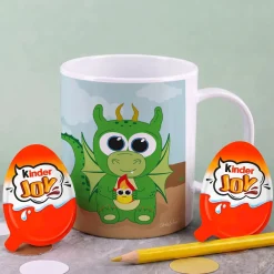 Niedliche Drachentasse mit Wunschname | Tasse als Geschenk für Kinder