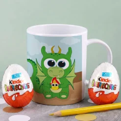 Niedliche Drachentasse mit Wunschname | Tasse als Geschenk für Kinder
