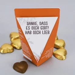niedliche Geschenktüte für eine kleine Umarmung - mit Bonbons, Schokolade oder ohne Füllung