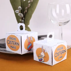 6 niedliche Osterfaltschachteln mit Ihren Wunschnamen