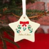 Niedlicher Christbaumanhänger mit Mistelzweig und Ihren Wunschnamen