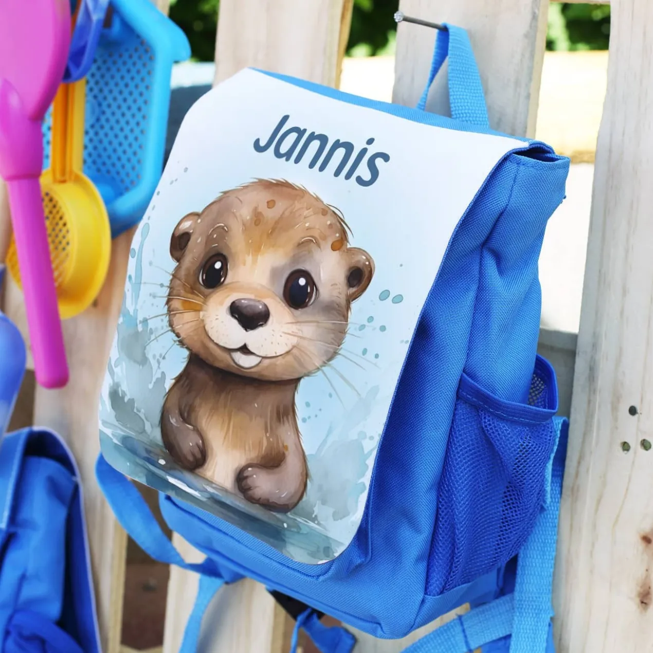 Niedlicher Otter-Kindergartenrucksack mit Wunschname