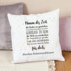 Nimm dir Zeit - Kissen mit Wunschtext zur Rente