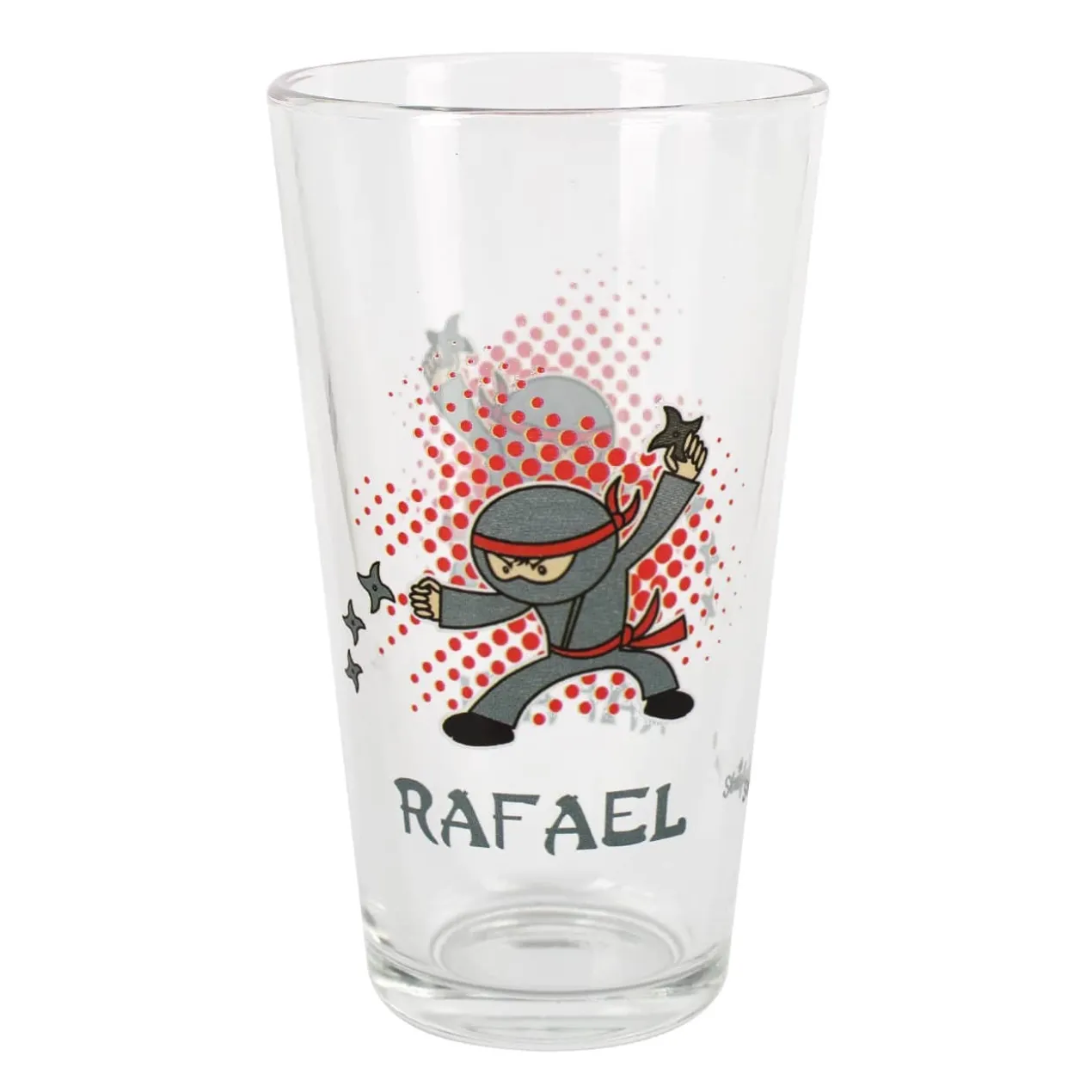 Ninja - Trinkglas mit Name für Kinder