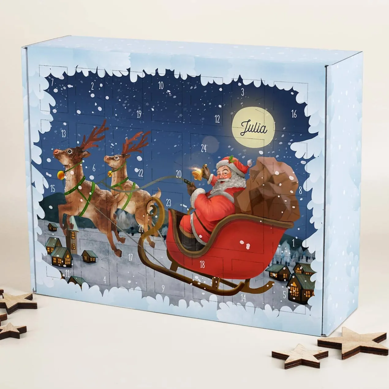 Nostalgie Weihnachtskalender mit Ihrem Wunschnamen