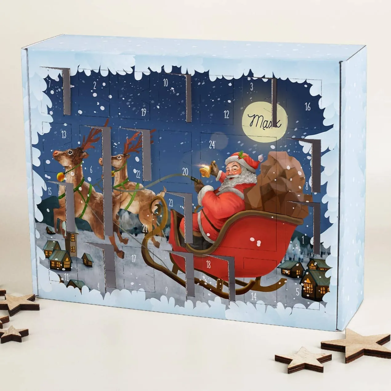 Nostalgie Weihnachtskalender mit Ihrem Wunschnamen