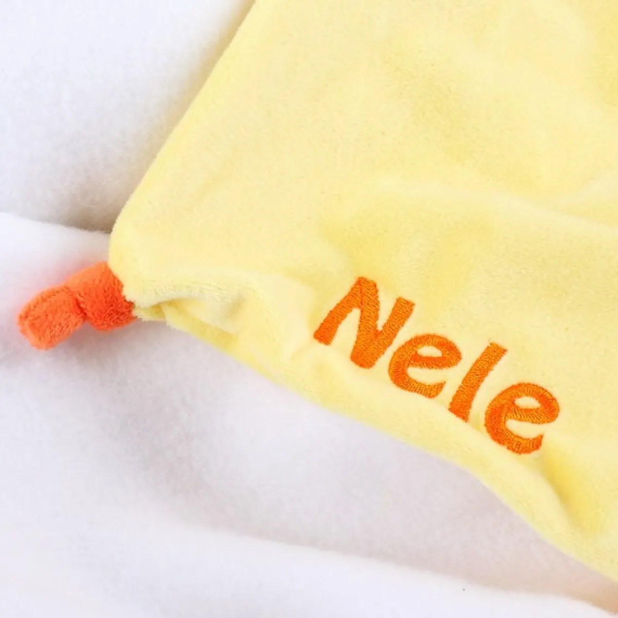 Nuckeltuch mit bestickten Namen - Ente