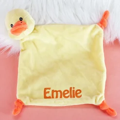 Nuckeltuch mit bestickten Namen - Ente