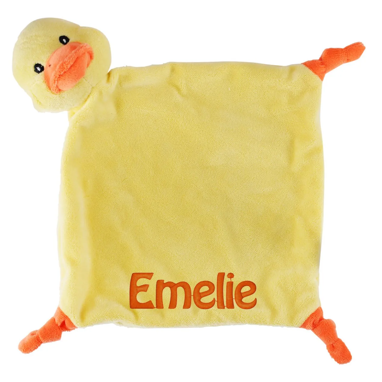 Nuckeltuch mit bestickten Namen - Ente