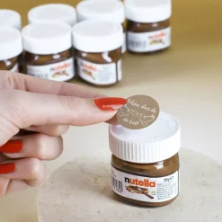 10 Nutella Gläschen als Gastgeschenk zur Hochzeit