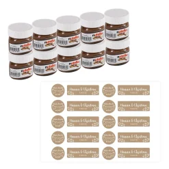 10 Nutella Gläschen als Gastgeschenk zur Hochzeit
