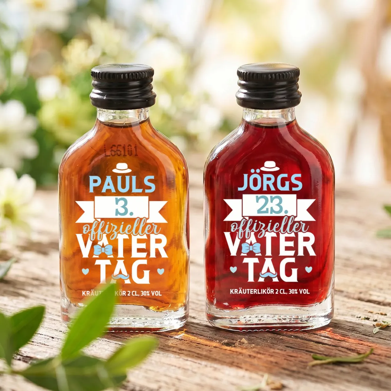 Offizieller Vatertagsschnaps - Schnaps Fläschchen zum Vatertag mit Name bedruckt