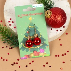 Ohrringe in Weihnachtskugel-Form in 4 Farben | Weihnachtsschmuck