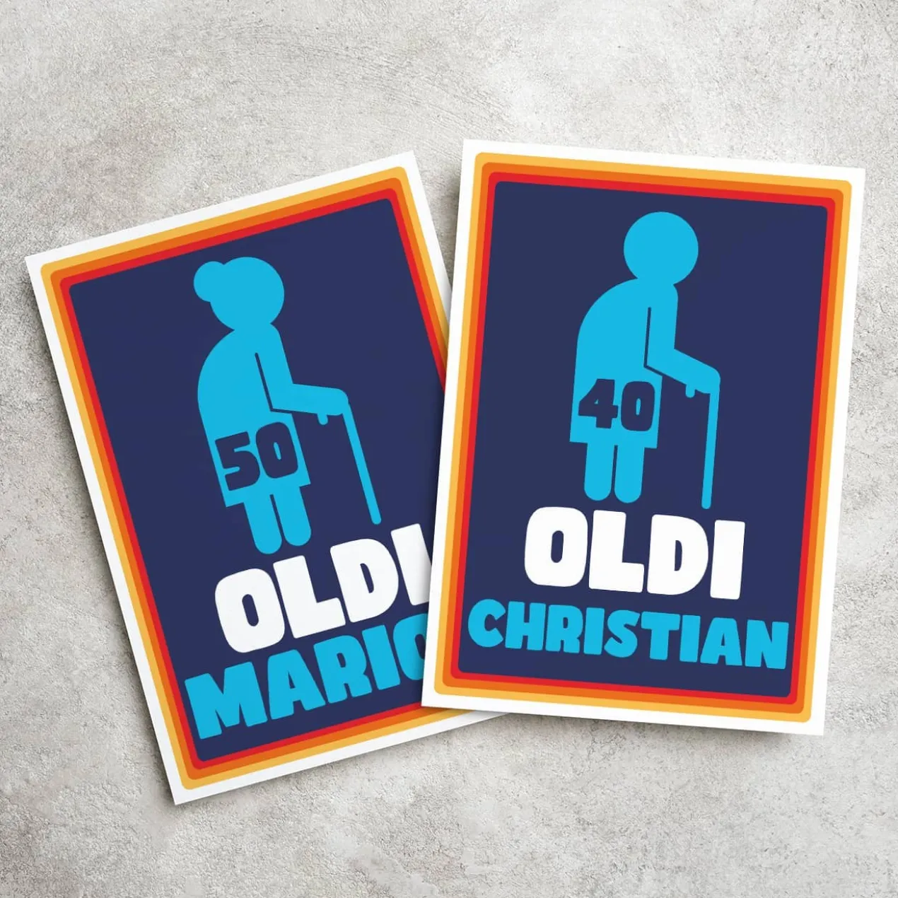 OLDI - lustige Einladungskarte zum Geburtstag