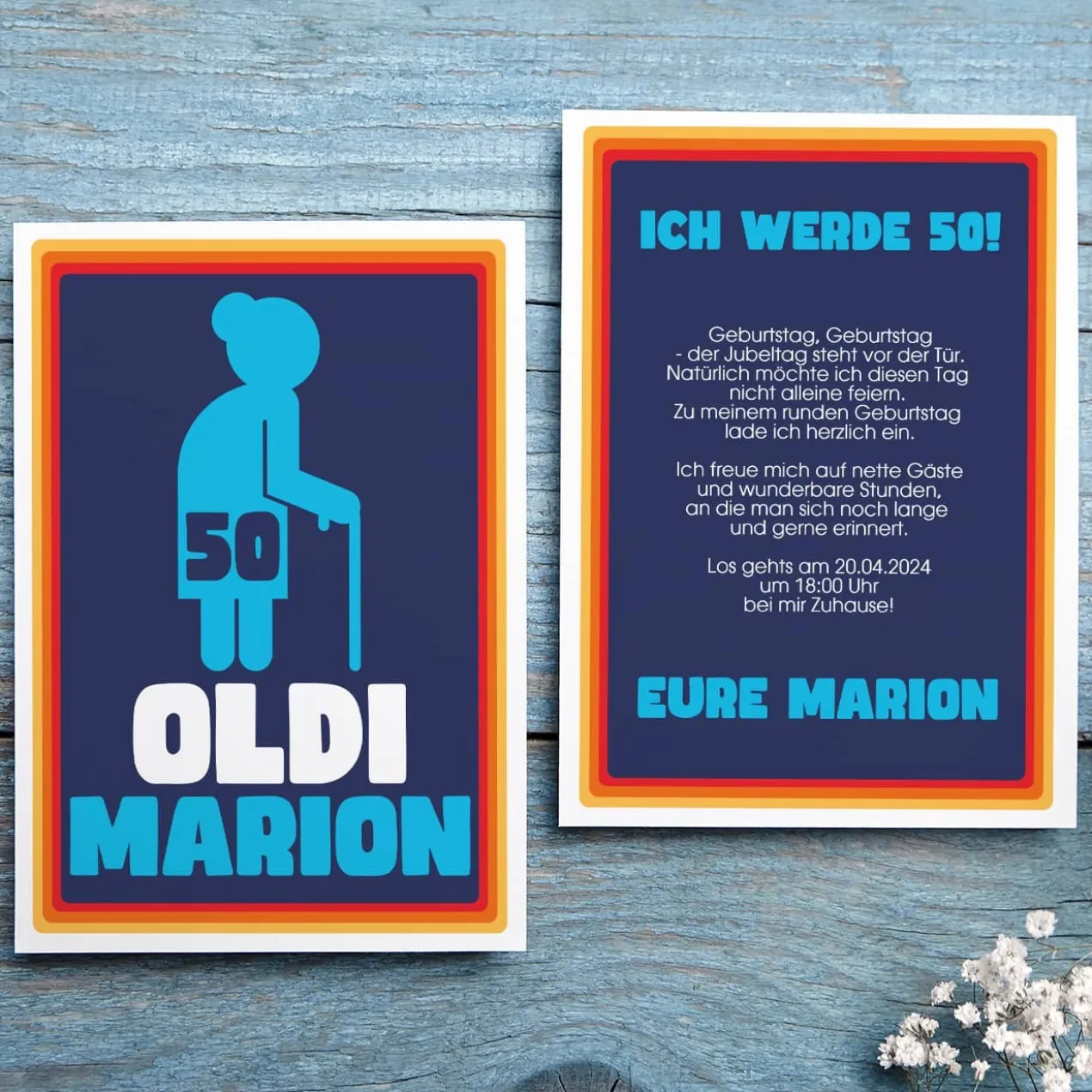 OLDI - lustige Einladungskarte zum Geburtstag