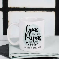 Opa ist cooler - persönlich bedruckte Tasse für Opas