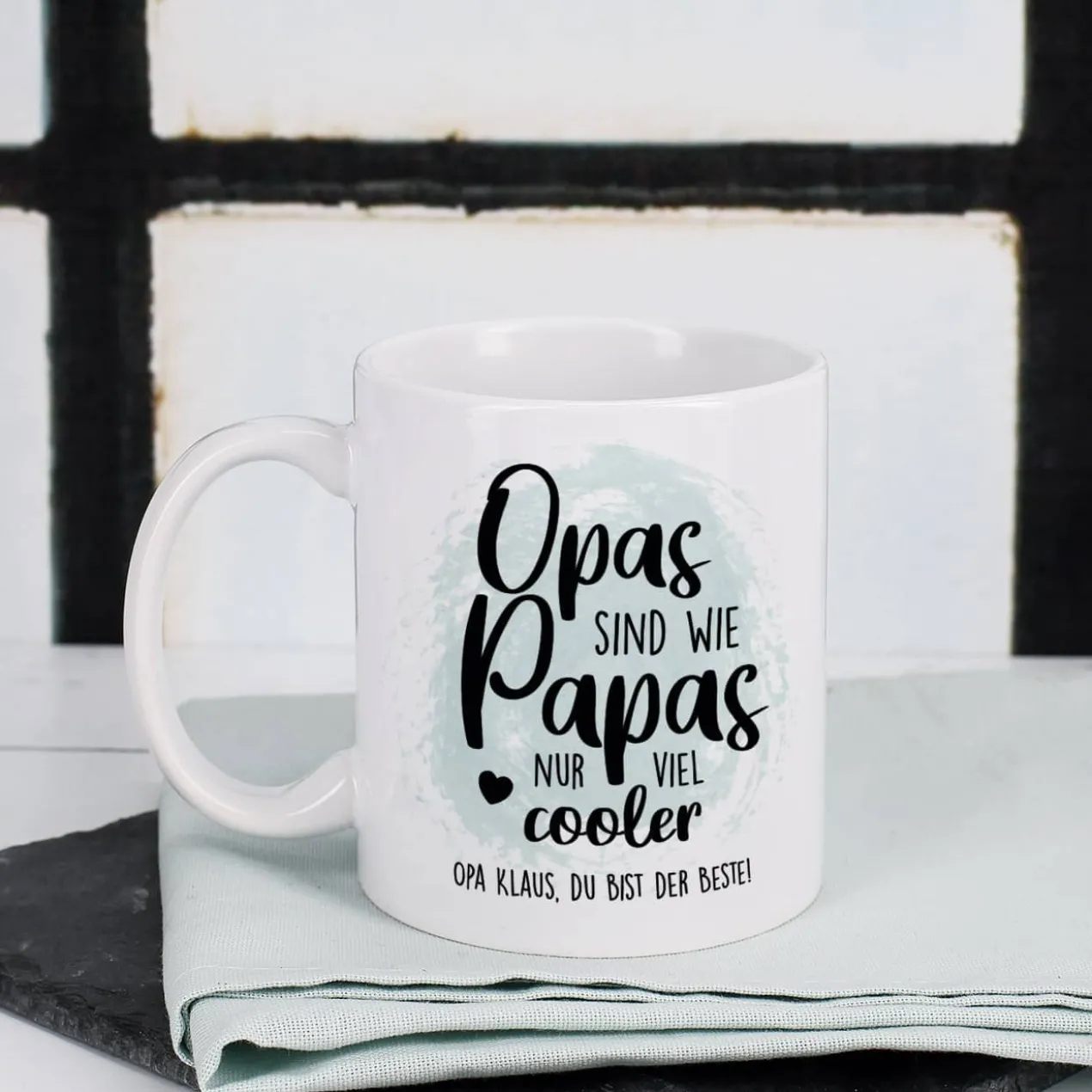 Opa ist cooler - persönlich bedruckte Tasse für Opas