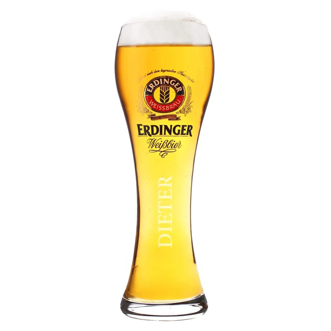Original Erdinger Weißbierglas mit Gravur Ihres Wunschnamens