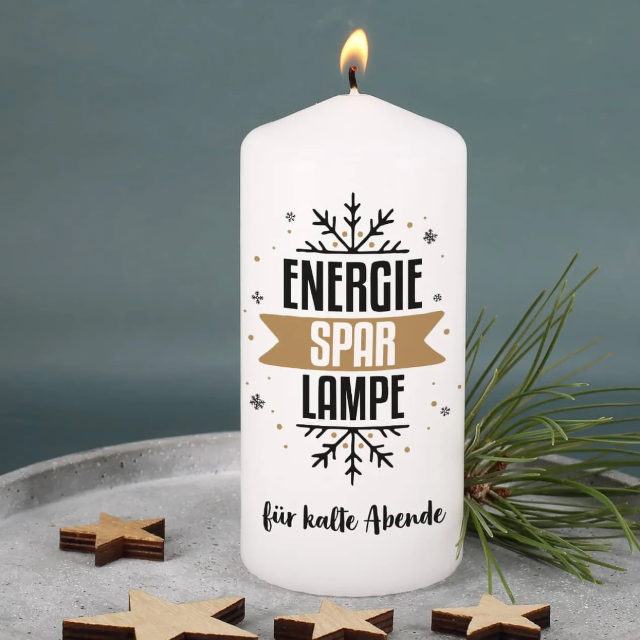 Originelle Kerze - EnergieSparLampe - mit Ihrem Text bedruckt
