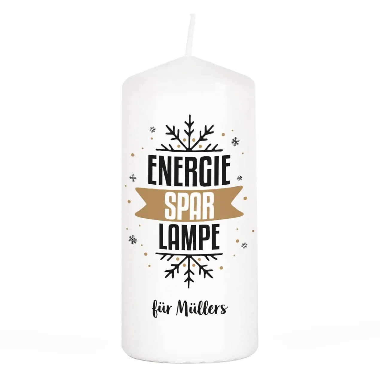 Originelle Kerze - EnergieSparLampe - mit Ihrem Text bedruckt