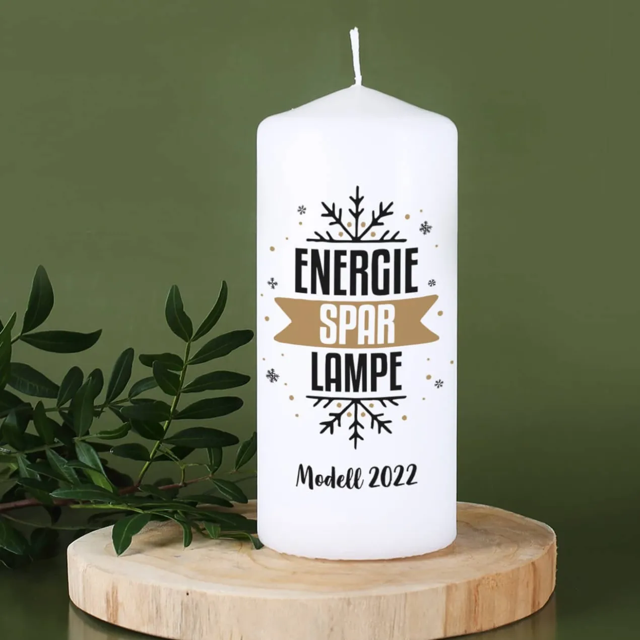 Originelle Kerze - EnergieSparLampe - mit Ihrem Text bedruckt
