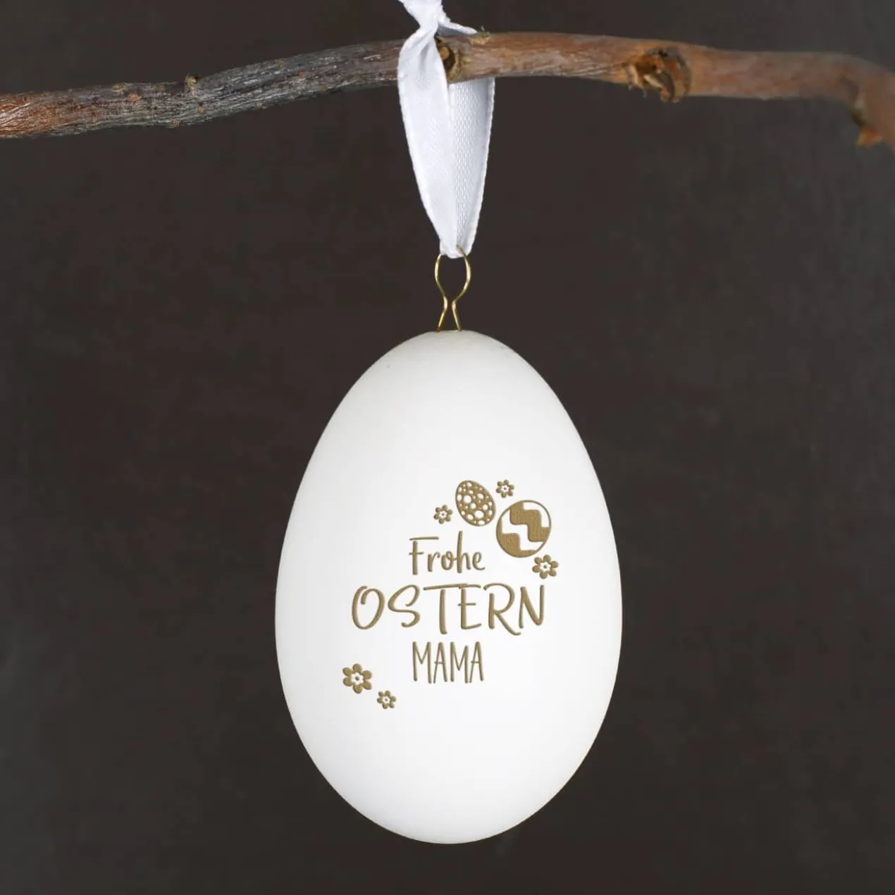 Osterei "Frohe Ostern" mit persönlicher Namensgravur