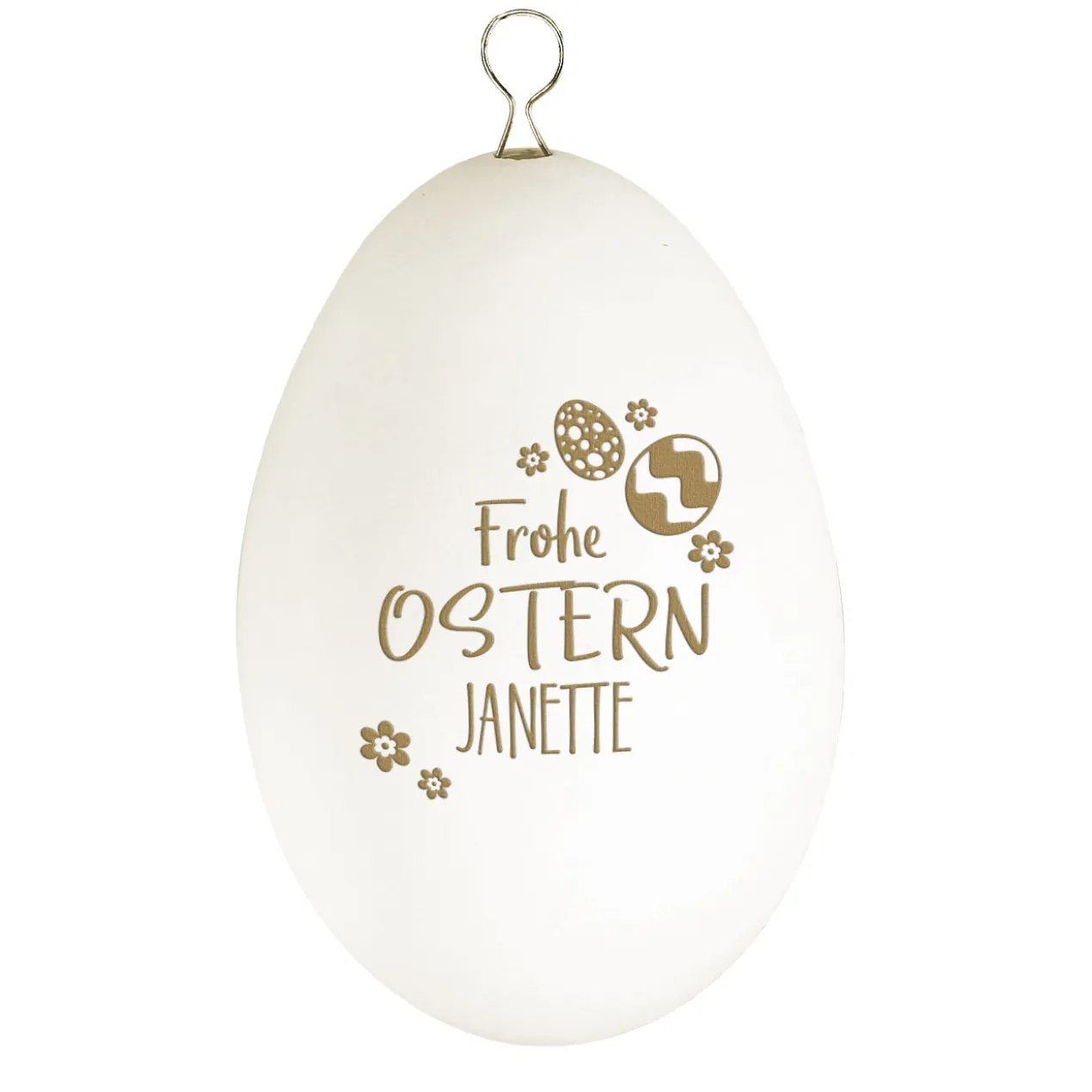 Osterei "Frohe Ostern" mit persönlicher Namensgravur
