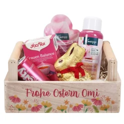 Ostergeschenkset für Frauen im Holzkörbchen