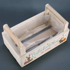 Osterkörbchen - Geschenkkorb aus Holz mit Ihrem Wunschtext in 3 Varianten