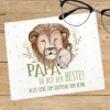Papa du bist der Beste! - Brillenputztuch zum Vatertag mit Löwenmotiv