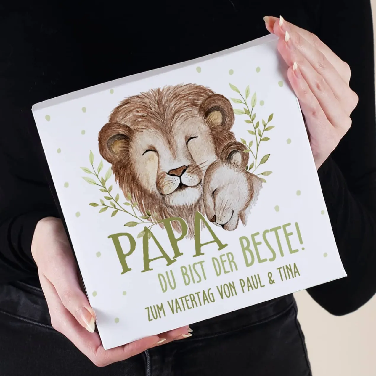 Papa du bist der Beste! - Lindt Pralinen zum Vatertag mit Löwenmotiv