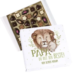 Papa du bist der Beste! - Lindt Pralinen zum Vatertag mit Löwenmotiv
