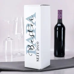 Papa - Flaschenverpackung personalisiert mit Wunschtext und Jahr