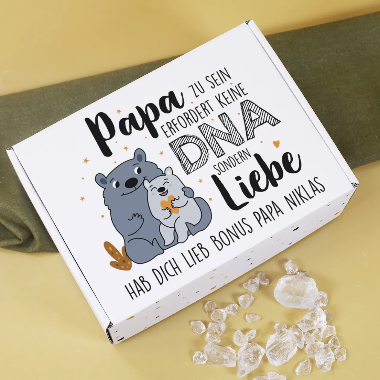 Papa zu sein erfordert keine DNA sondern Liebe - Whisky Geschenkset zum Vatertag