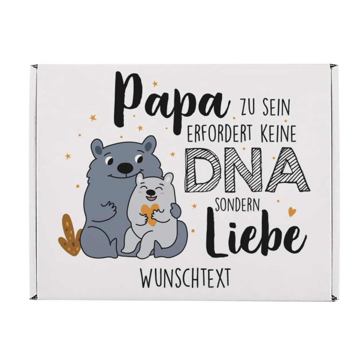 Papa zu sein erfordert keine DNA sondern Liebe - süße Geschenkbox für Stiefpapas