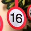 Papiergirlande Verkehrsschild 16